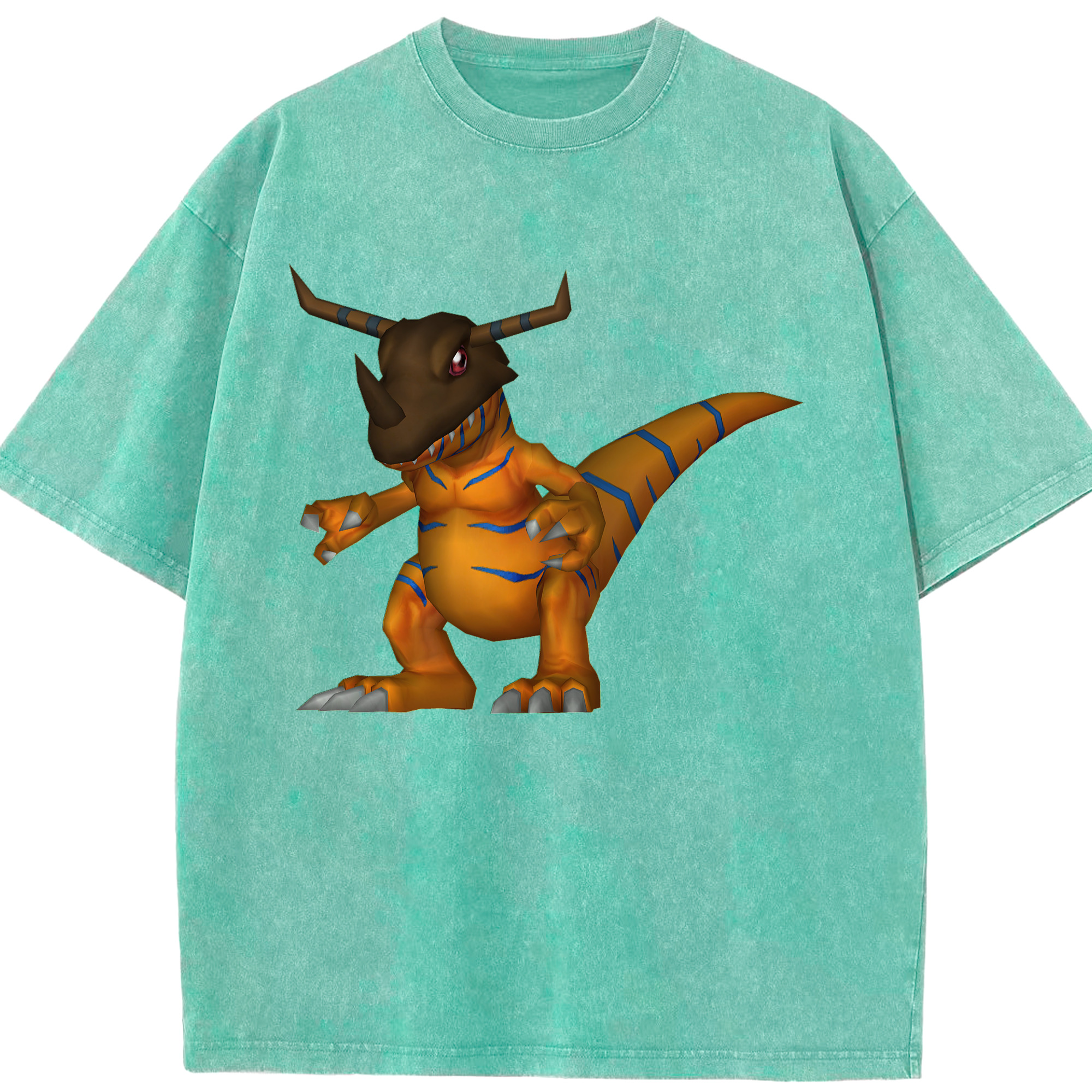 （画像用） Digimon デジタルモンスター/デジモン 綿100% ヴィンテージ風 半袖Tシャツ（フロントプリント）